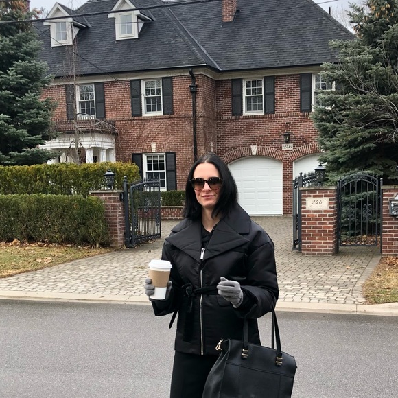 Nylon belted blazer jacket - Black - Picture 16 of 16